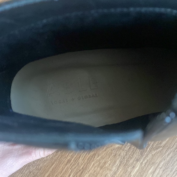 Able black leather pointed toe boots booties size 10 - Picture 5 of 8